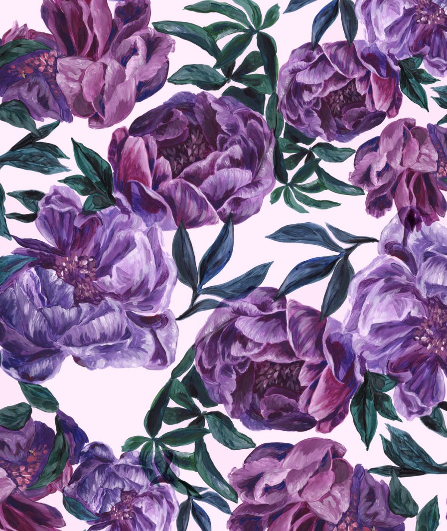 Sinestezic floral print for Hidden Garden evening dress