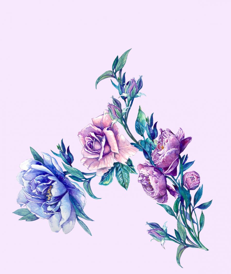 Sinestezic floral print for Vivid Flowers evening dress